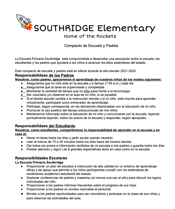 Compacto de Escuela y Padres